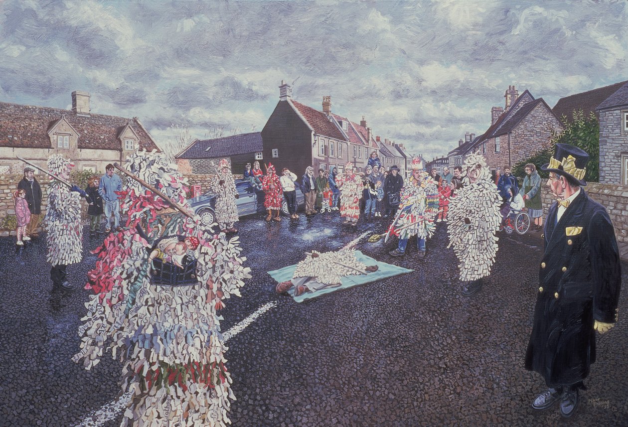 Boxing Day Mummers, Marshfield, 1998 (se även 107623) av Huw S. Parsons