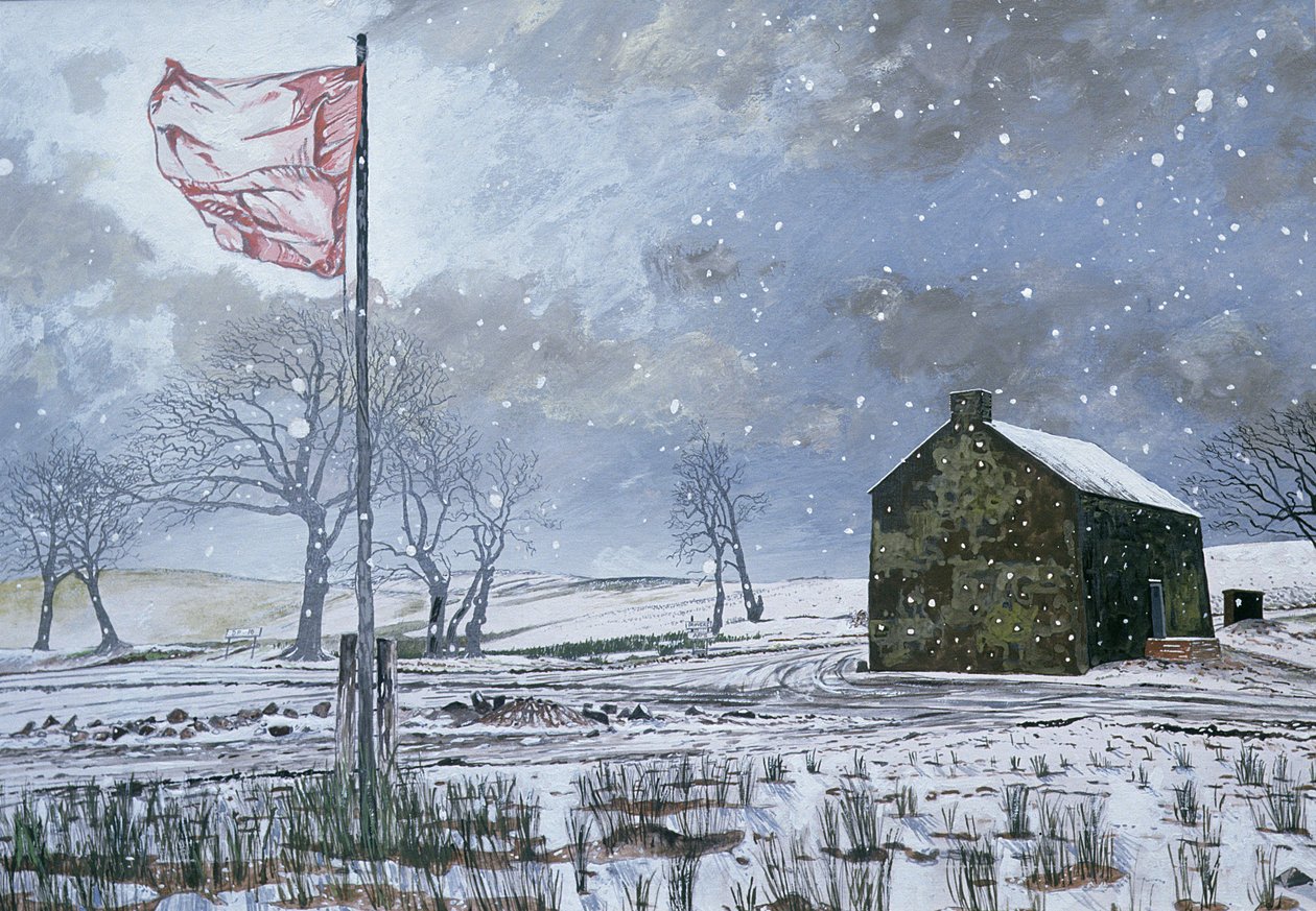 Drovers Arms and the Red Flag, nära Garth, 1992 (gouache på kort) av Huw S. Parsons