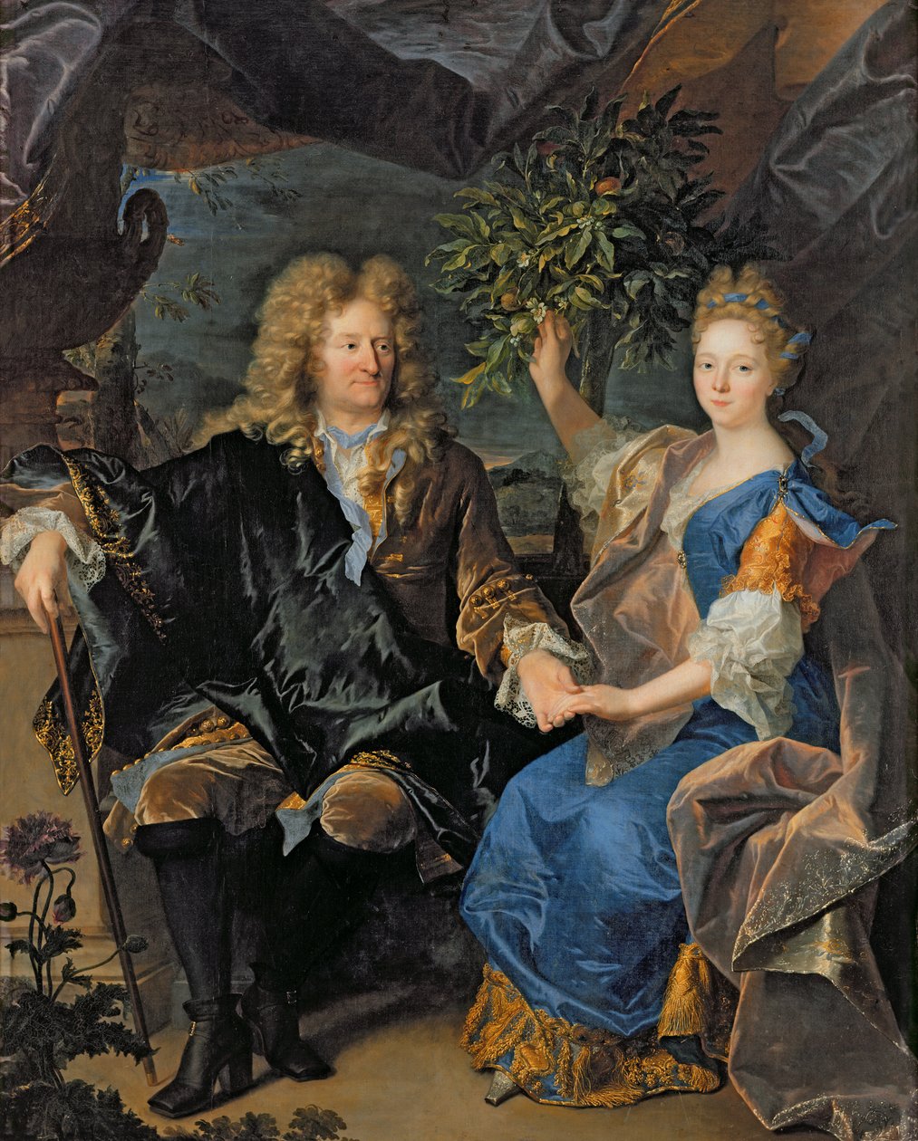 Greve Jan-Andrezj Morszstyn (1619-93) och hans dotter, Isabelle Morszstyn-Czartoryski, hertiginna av Klevan, 1693 av Hyacinthe Francois Rigaud