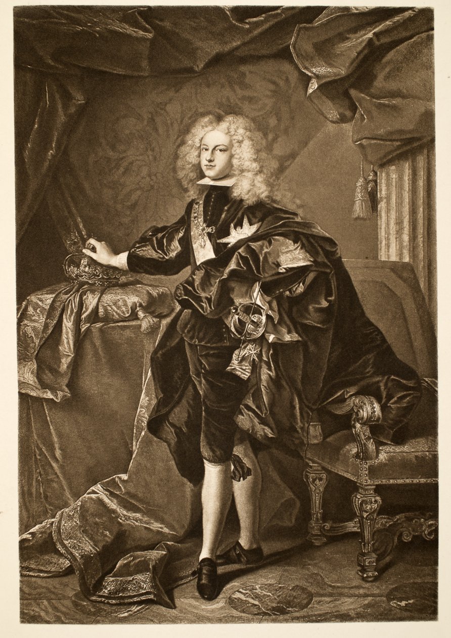 Filip V kung av Spanien ca 1700, pub. 1902 (kollotyp) av Hyacinthe Francois Rigaud
