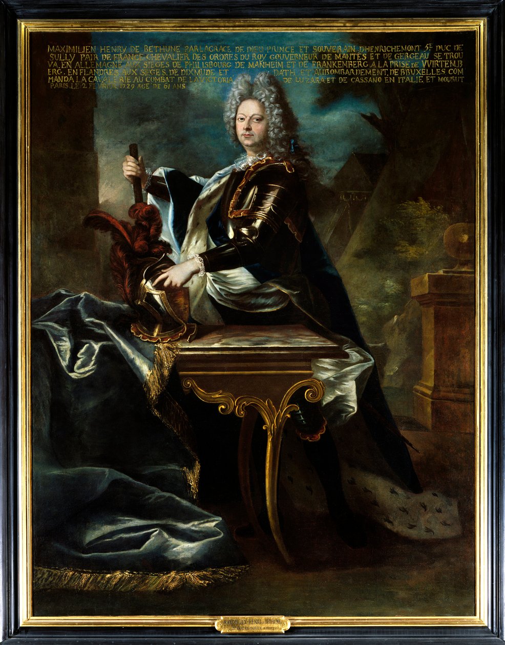 Porträtt av Maximilian Henrik VI av Bethune, femte hertigen av Sully (1669-1729). Målning tillskriven Hyacinthe Rigaud (1659-1743). Olja på duk. Obligatoriskt omnämnande: Sully sur Loire, Chateau de Sully - Porträtt av Maximilian Henri VI de Bethune, femte av Hyacinthe (attr. to) Rigaud