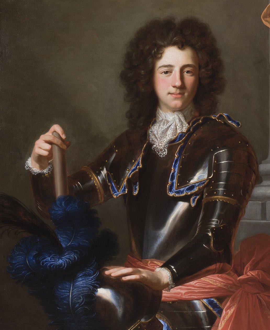 Detalj av porträtt av Henry Bentinck, senare 1:e hertig av Portland, 1699 av Hyacinthe Francois Rigaud