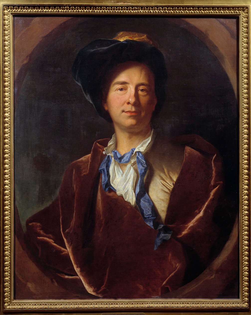 Porträtt av Bernard Le Bouyer (Le Bovier) de Fontenelle (1657-1757), fransk författare Målning av Hyacinthe Rigaud (1659-1743) 1713 Sön. 0,79x0,63 m Montpellier, Fabre-museet -Porträtt av Bernard Le Bouyer (Le Bovier) de Fontenelle (1657-1757), fransk förf av Hyacinthe Francois Rigaud