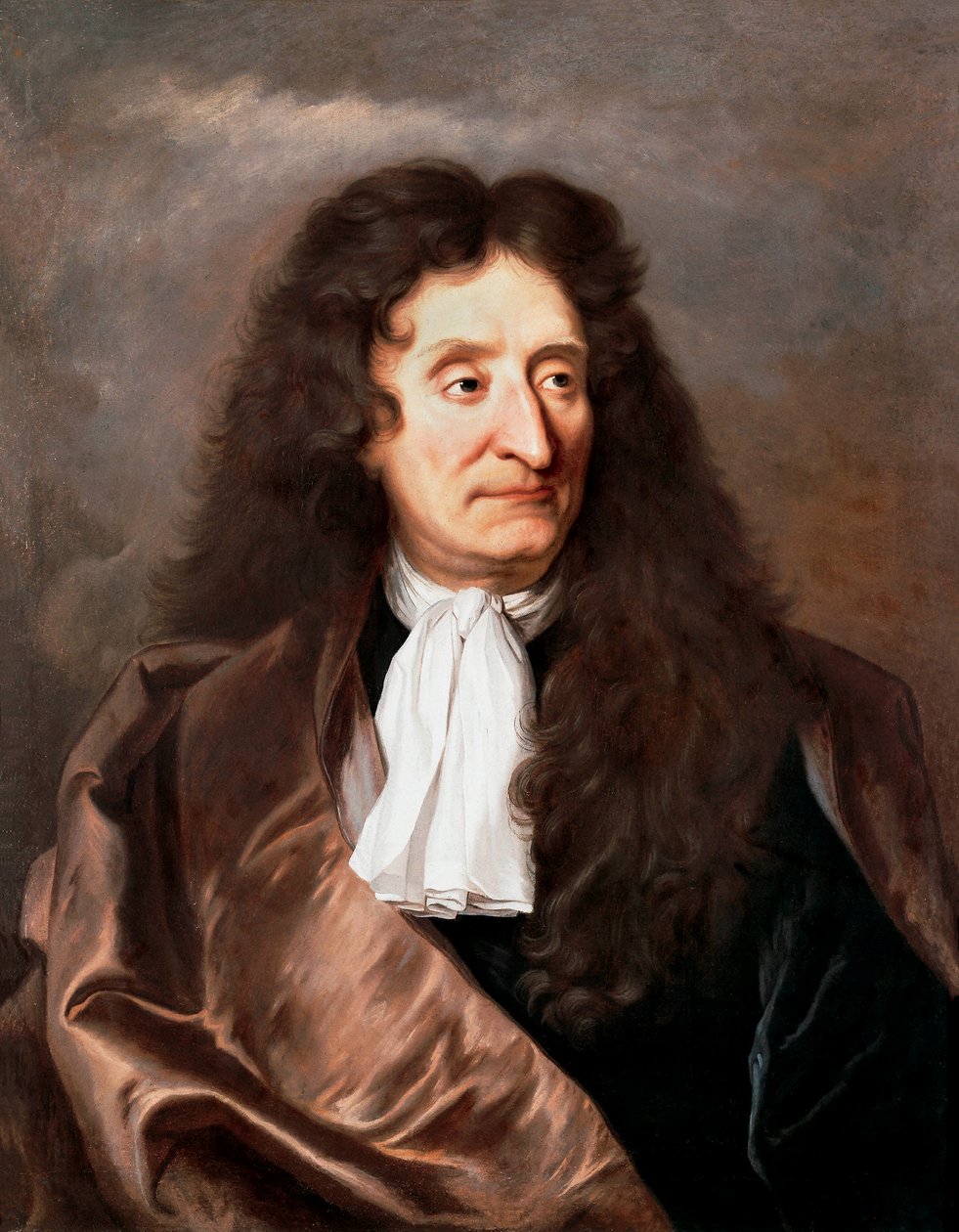 Porträtt av Jean de La Fontaine av Hyacinthe Francois Rigaud