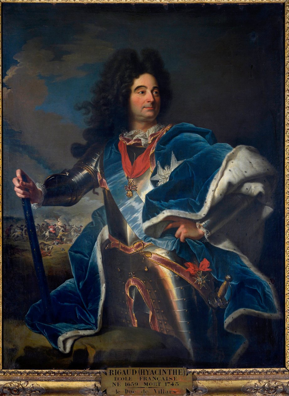 Porträtt av Louis Claude Hector, hertig av Villars, marechal av Frankrike (1652-1734) Han har halsbandet av Guldfleeceorden (1659-1743) ca. 1714 av Hyacinthe Francois Rigaud
