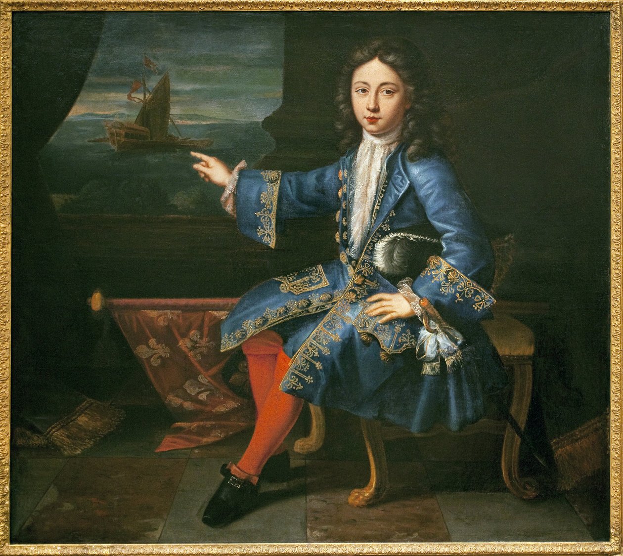 Porträtt av greven av Toulouse (1678-1737). (Erkänd son till Ludvig XIV (1638-1715) och Madame de Montespan (Francoise Athenais, markis av Montespan av Hyacinthe Francois Rigaud