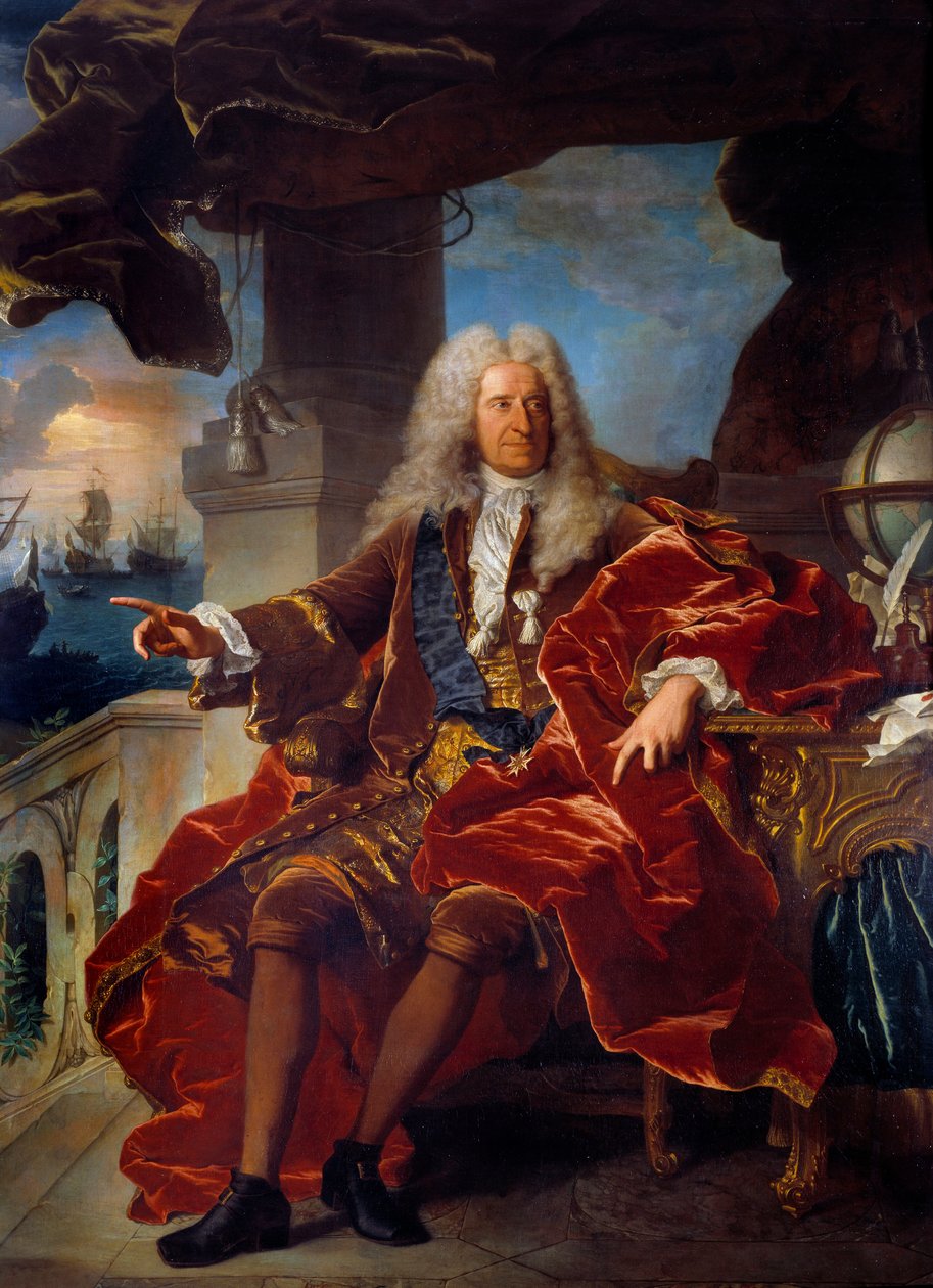Porträtt av bankiren Samuel Bernard (1651-1739) Målning av Hyacinthe Rigaud (1659-1743) 1700-talet sön. 2,65 x 1,66 m av Hyacinthe Francois Rigaud