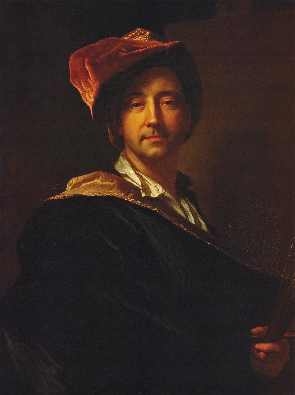 Franska:  Autoportrait au turban Självporträtt i turban av Hyacinthe Rigaud