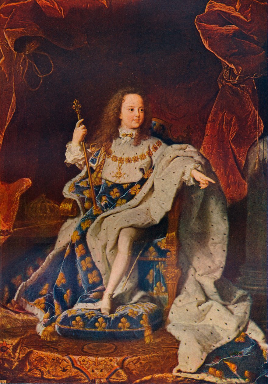 Ludvig XV 1710-1774 vid fem års ålder i helgedomens kostym, c1716û24, 1911 av Hyacinthe Francois Rigaud