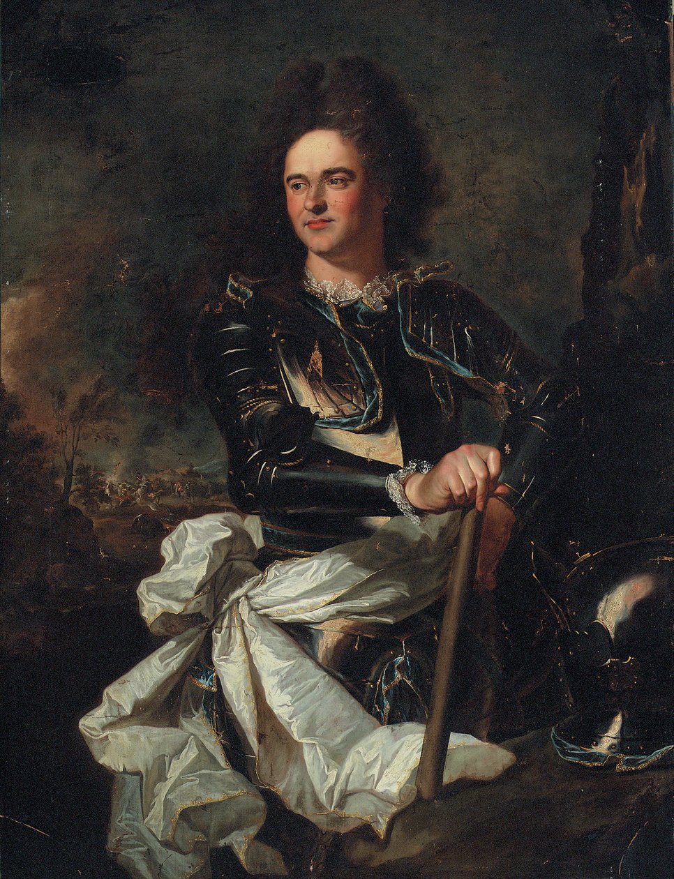 Porträtt av Comte d"Evreux, med en marskalkbatong och skärp av Saint Espritorden av Hyacinthe Francois Rigaud