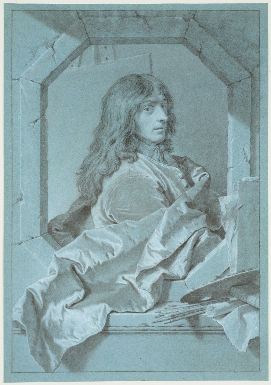 Porträtt av målaren Sébastien Bourdon av Hyacinthe Rigaud