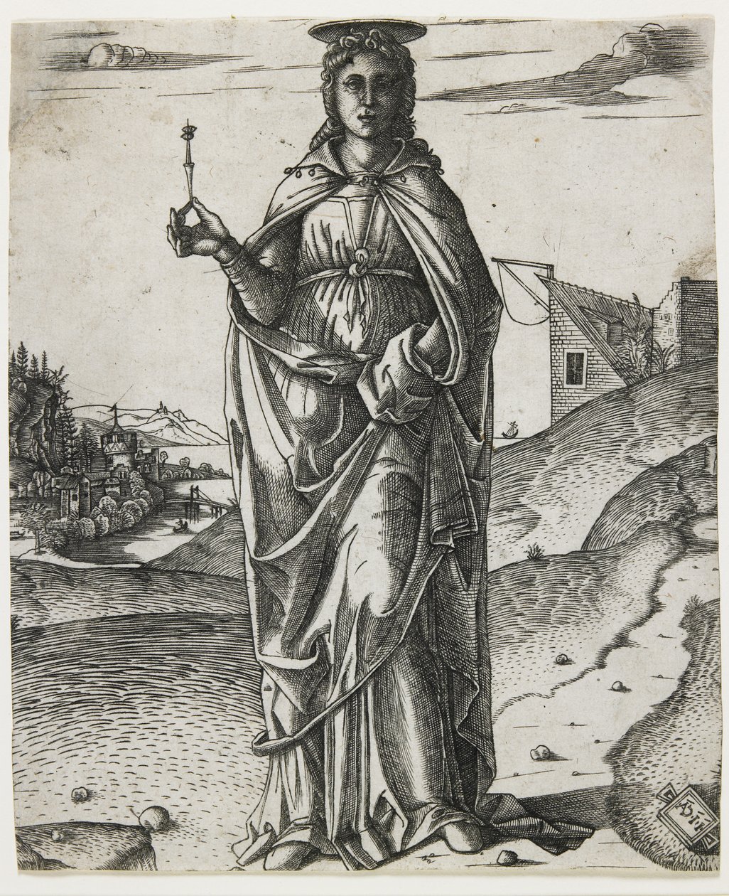 Saint Lucy, ca 1510 (gravyr) av I.I.C.A. Master