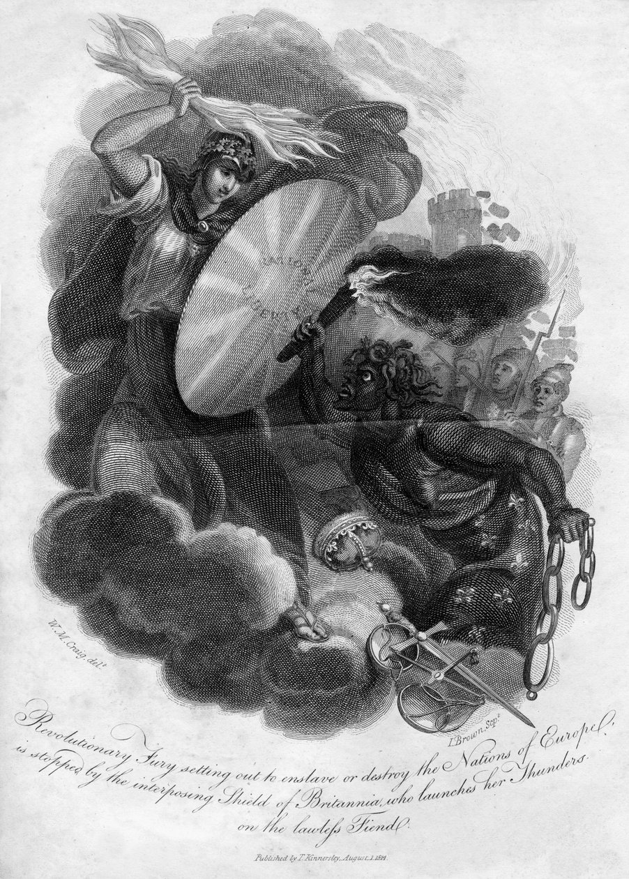 Revolutionär raseri på väg att förslava eller förgöra Europas nationer, 1816. av I. Brown
