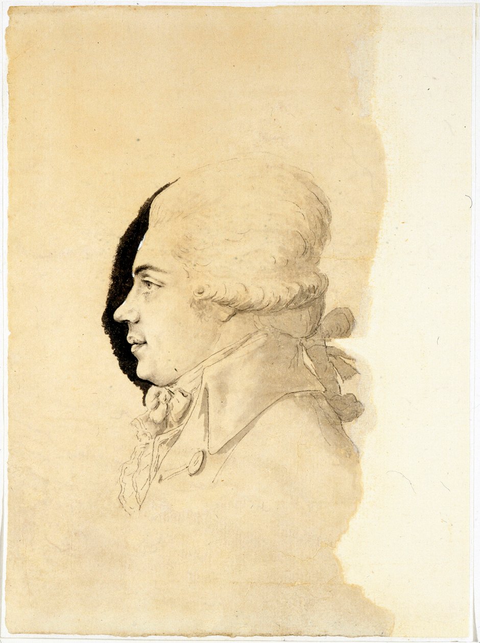 Porträtt av greve Nikolai Petrovitch Roumiantsev (eller Romanzov) (1754-1826) - Oeuvre de I-I Haacke (Haake) (aktiv 1750-1800), fin des annees 1780 - Porträtt av greve Nikolay Petrovich Rumyantsev (1754-182 brush) , bläck på papper av I-I Haacke (Haake) ( av I. I. Haacke