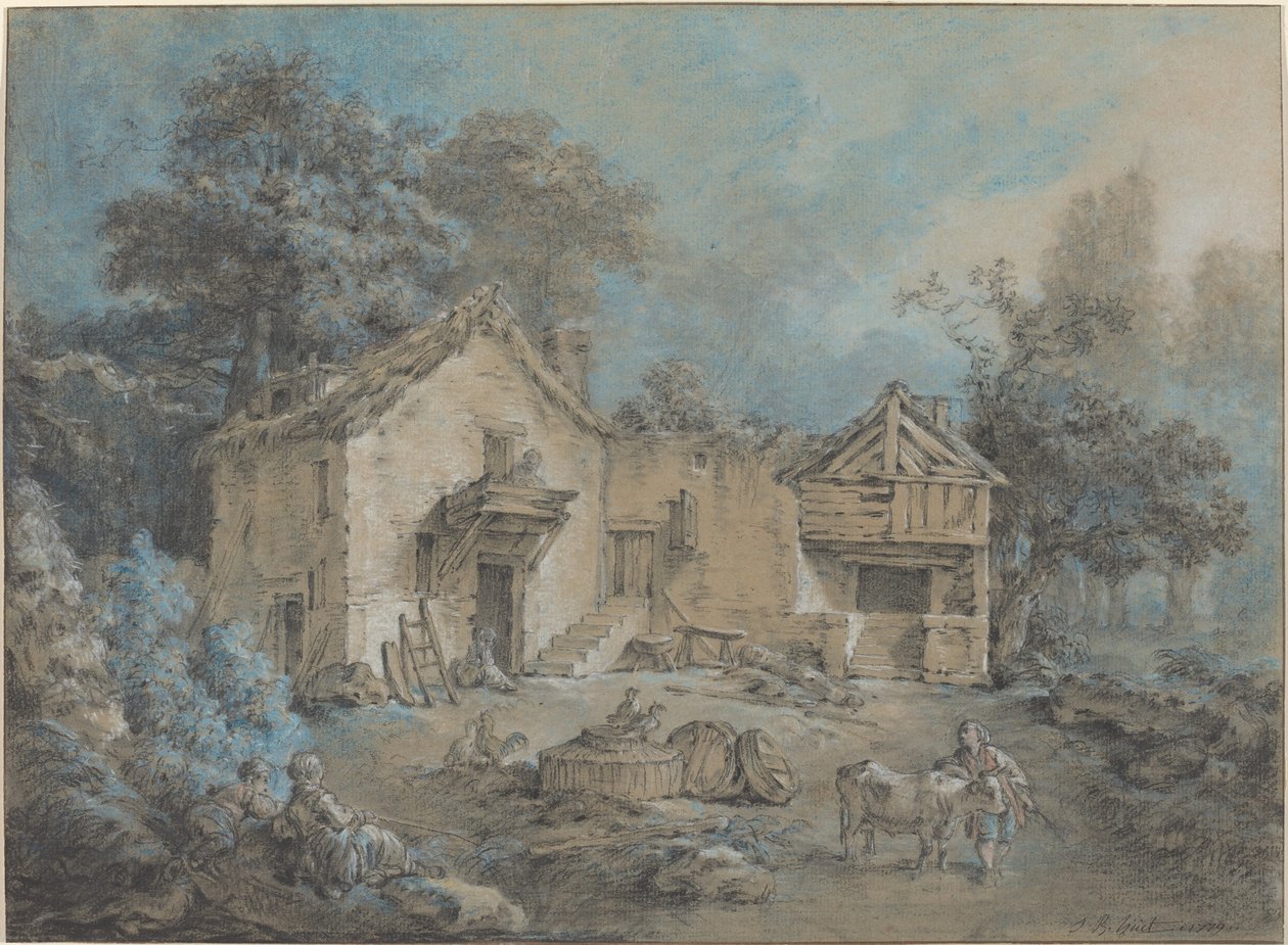 Gårdsscen av I Jean Baptiste Hüet