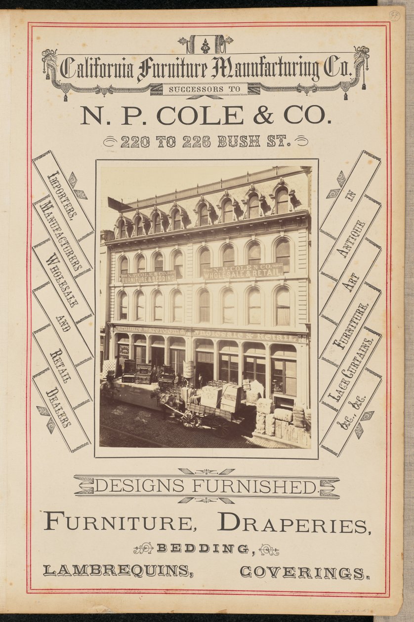 [California Furniture Manufacturing Company, San Francisco] av I. W. Taber