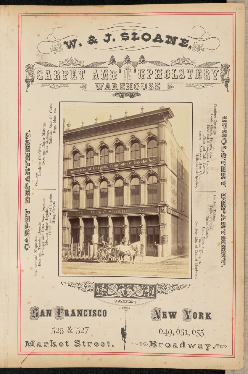 [W. and J. Sloane Carpet and Upholstery Warehouse, San Francisco] av I. W. Taber