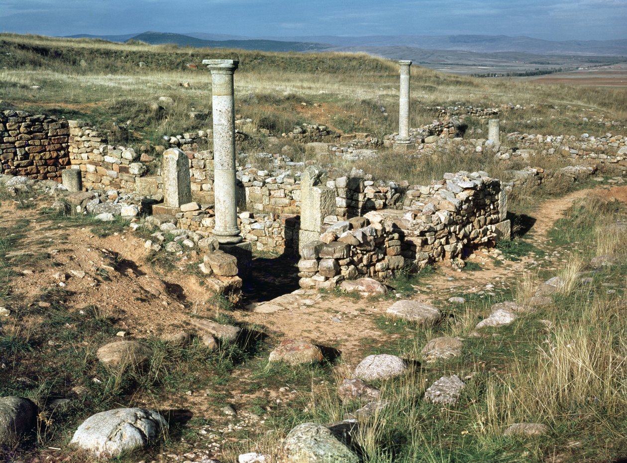 Ruin av ett hus i den iberiska staden som erövrades av Scipio Aemilianus 133 f.Kr. av Iberian