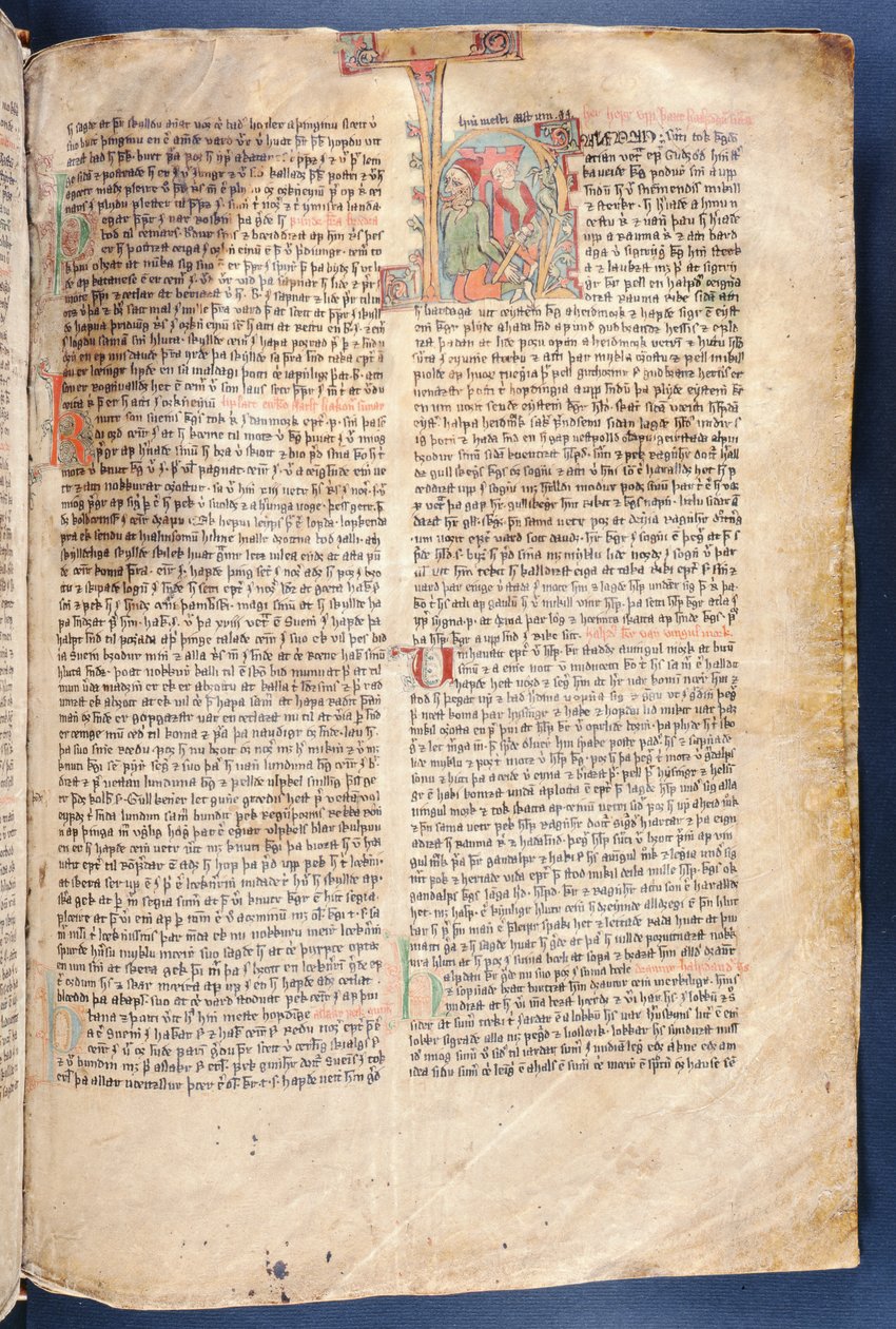 Början på Sagan om Halfdan den svarte, från Flateyjarbok (Boken om Flatey) sent 1300-tal av Icelandic School