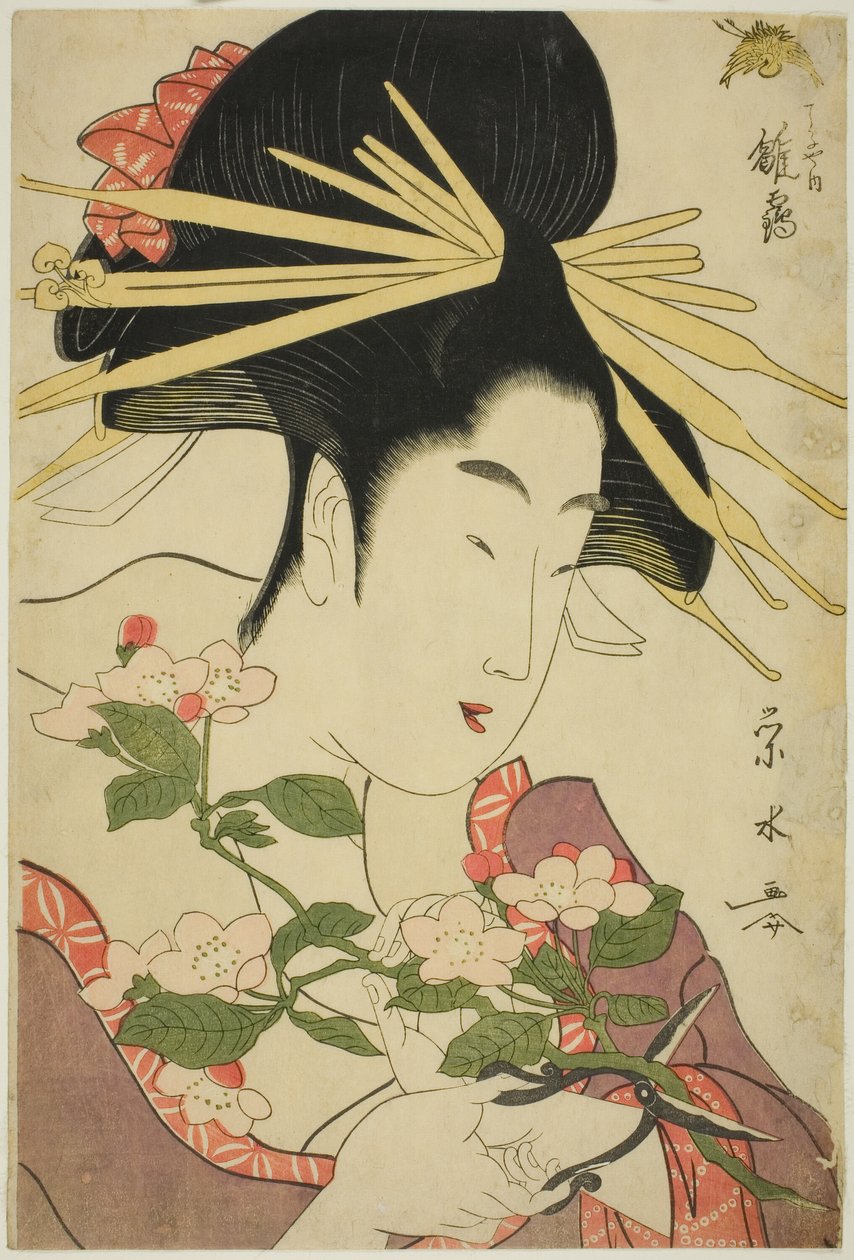 Courtesan Hinazuru från Chojiya av Ichirakutei Eisui