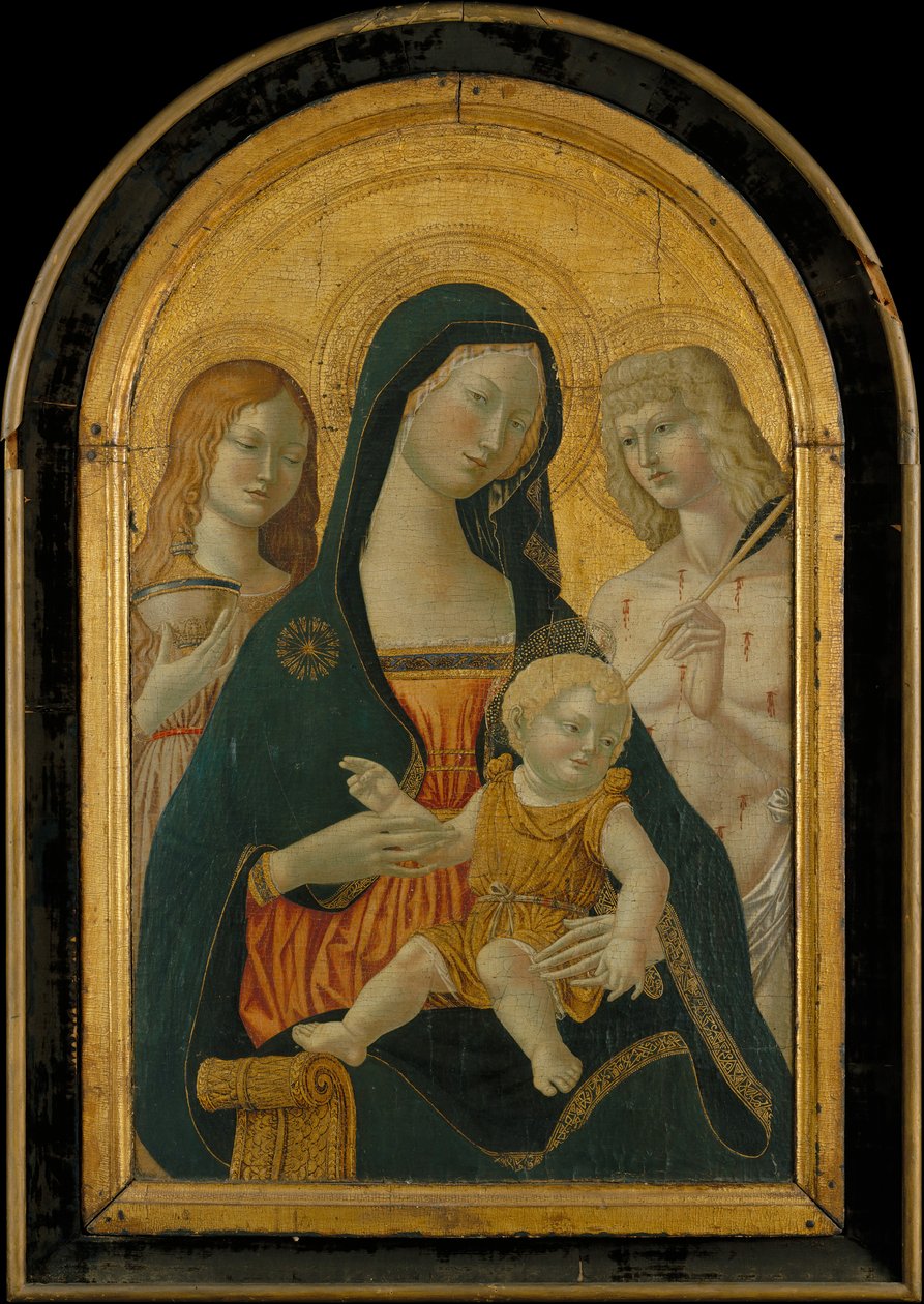 Madonna och barn med de heliga Maria Magdalena och Sebastian..., 1800-början av 1900-talet. av Icilio Federico Joni