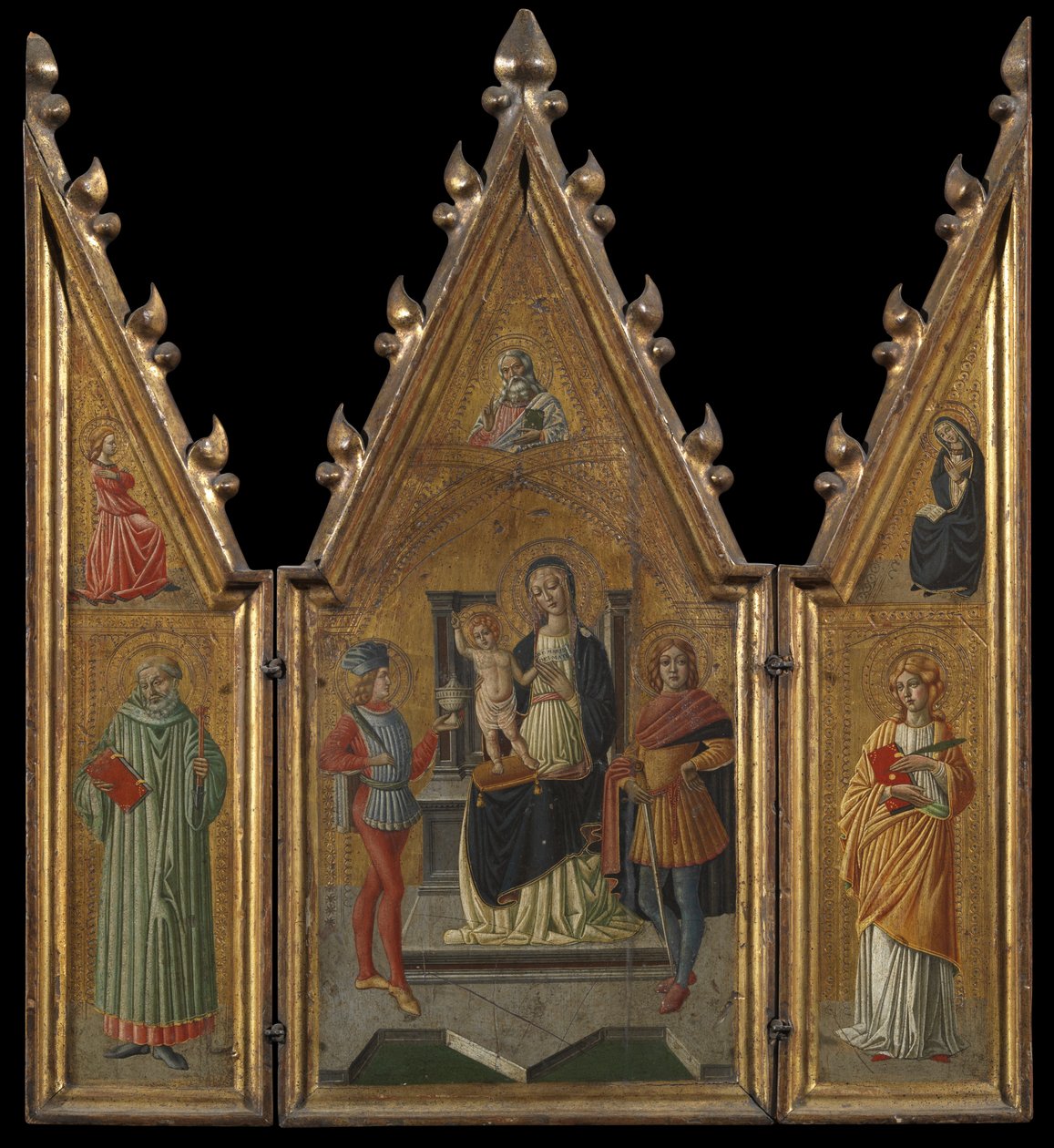 Triptyk, ca 1920-29 (olja och bladguld på panel) av Icilio Federico Joni