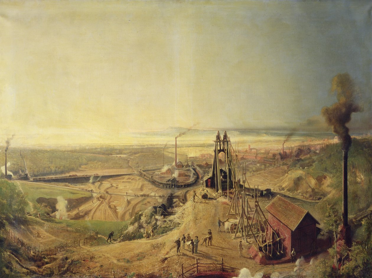 Kolgruvor och lerbrott vid Montchanin av Ignace Francois Bonhomme