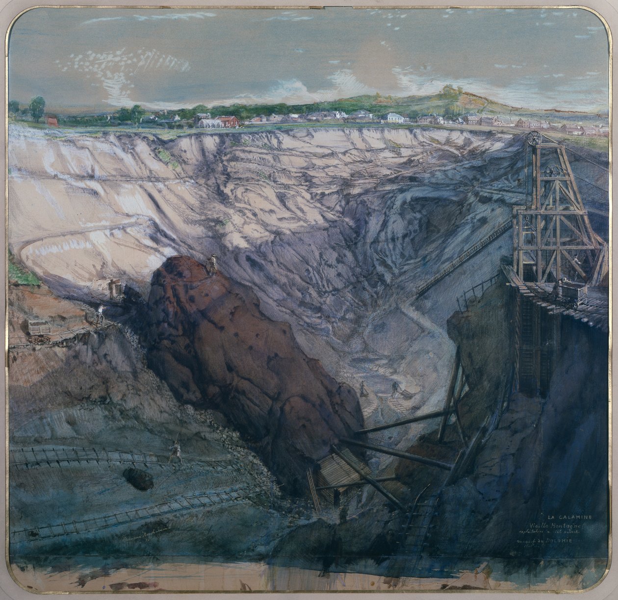 La Calamine, La Vieille Montagne, Dagbrott, Massif de Dolomie, 1857 av Ignace Francois Bonhomme