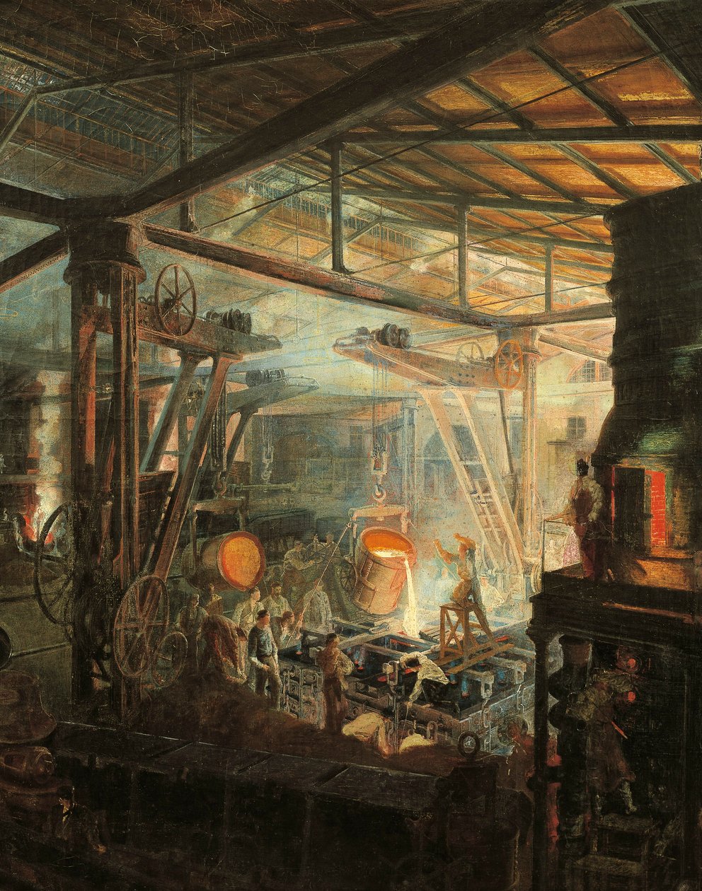 Frankrike, Gjuteriet, ca. 1864 (olja på duk) av Ignace Francois Bonhomme