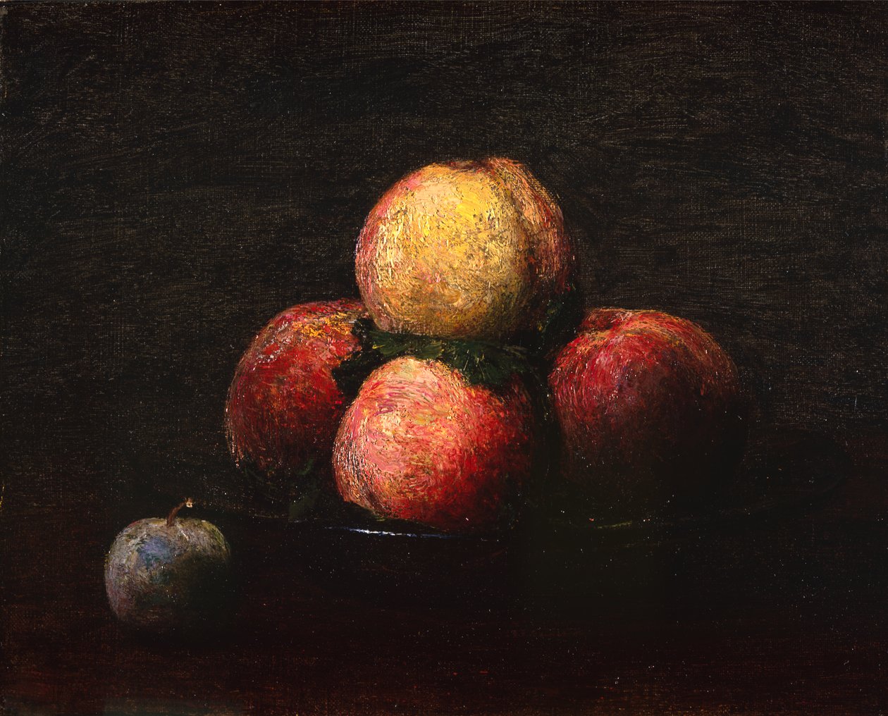 Stilleben av persikor och plommon av Ignace Henri Jean Fantin Latour