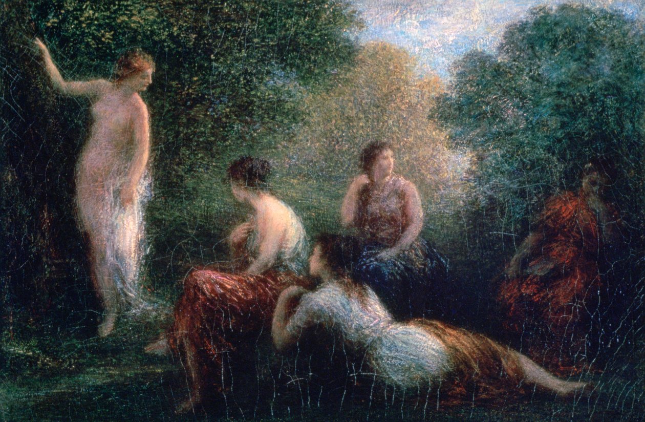 Arcadia, Kvinna som badar, 1836-1904 av Ignace Henri Jean Fantin Latour