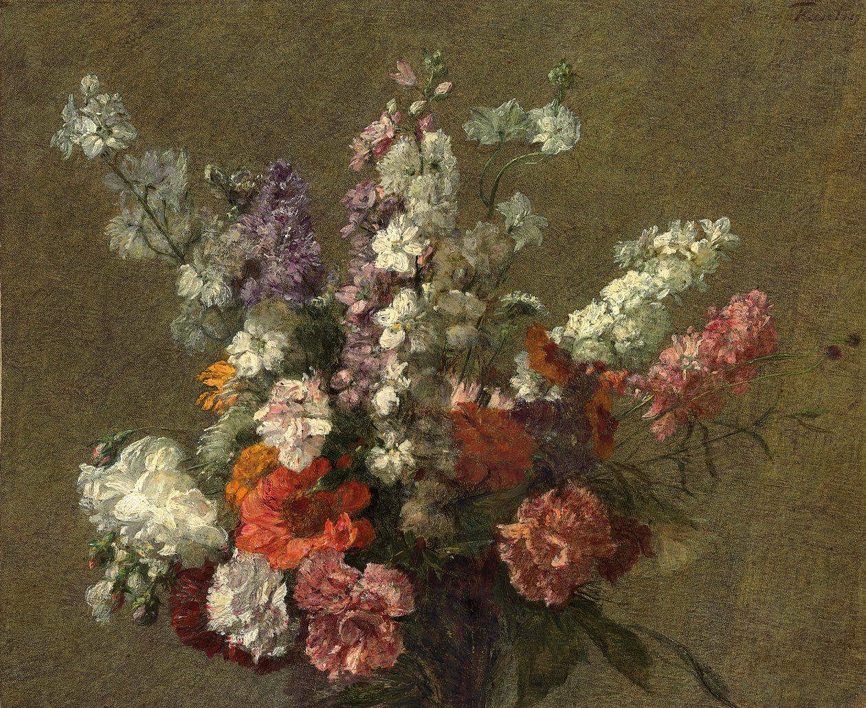 Delfinier; Larkspur, 1899 av Ignace Henri Jean Fantin Latour