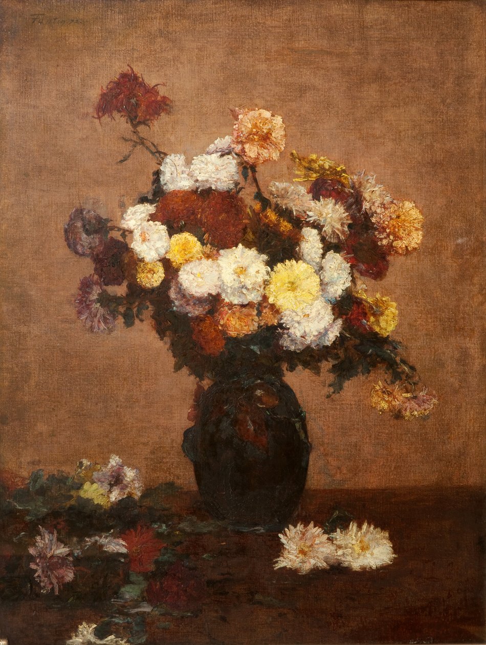 Blommor i en vas, 1872 av Ignace Henri Jean Fantin Latour