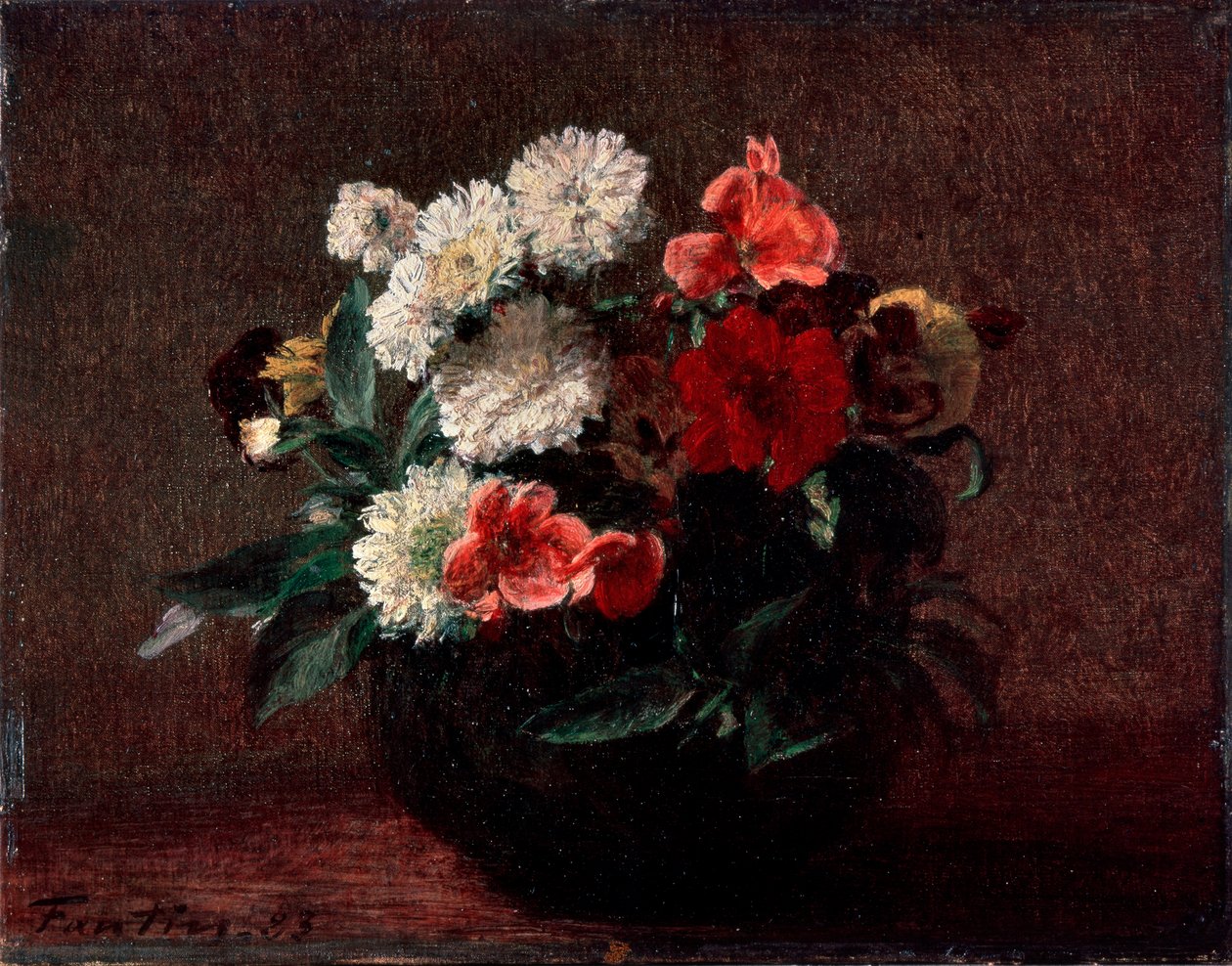 Blommor i en vas av lergods, 1883. av Ignace Henri Jean Fantin Latour