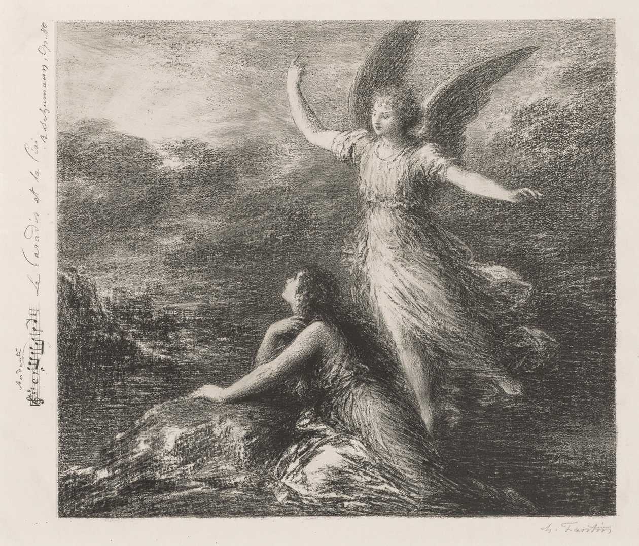 Paradise och Peri. av Ignace Henri Jean Fantin Latour