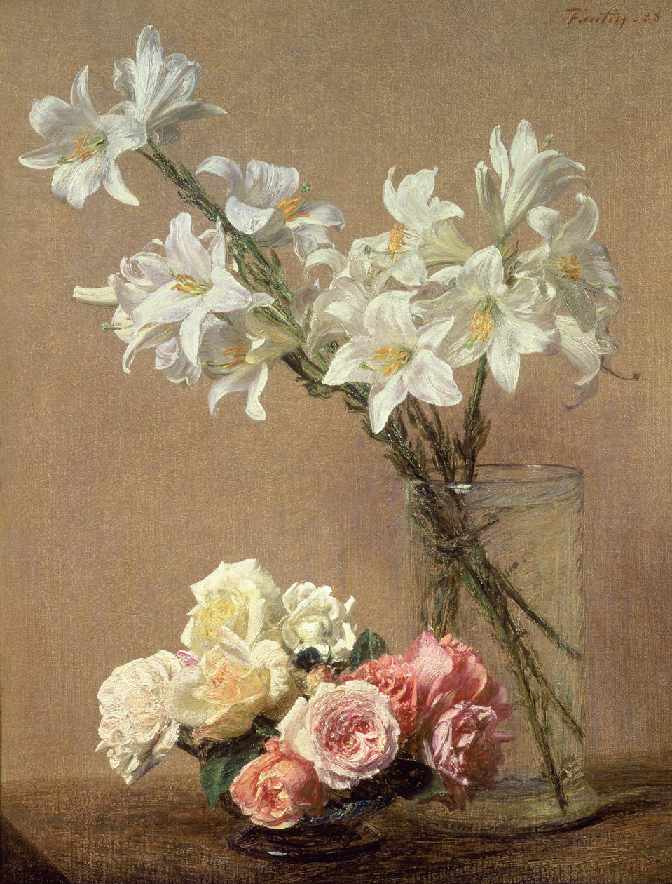 Liljor i en vas, 1888 av Ignace Henri Jean Fantin Latour