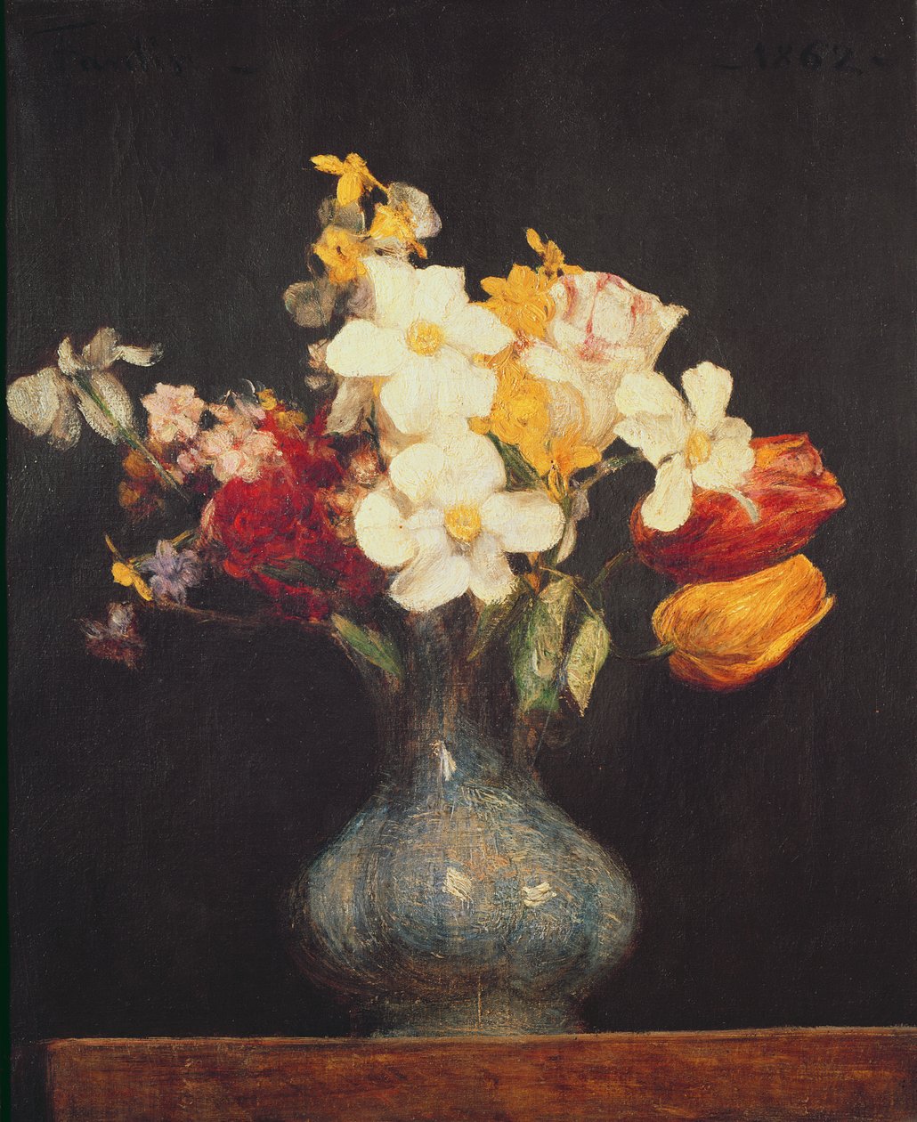 Narcisser och tulpaner, 1862 av Ignace Henri Jean Fantin Latour