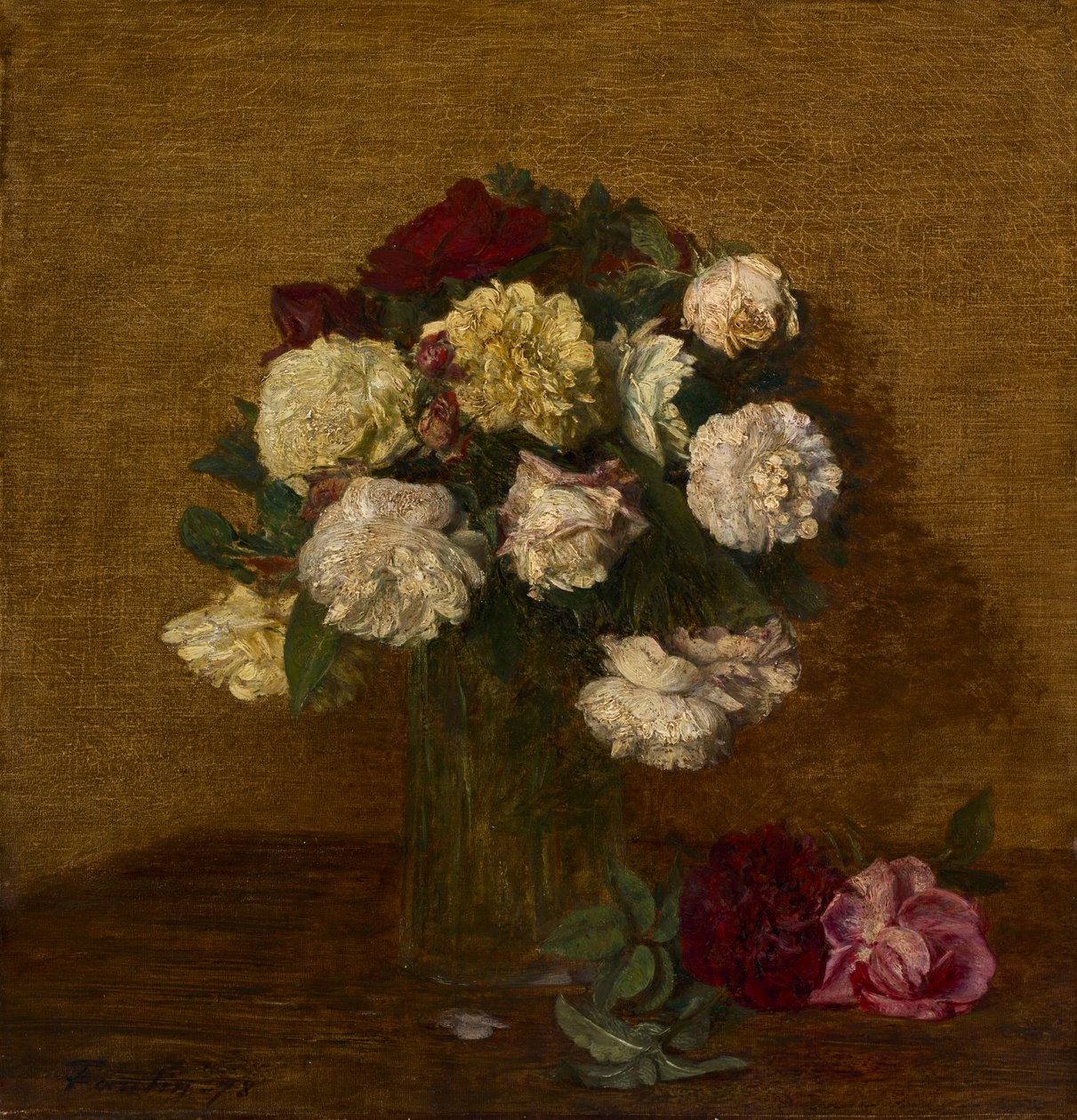 Rosor i en vas, 1878. av Ignace Henri Jean Fantin Latour