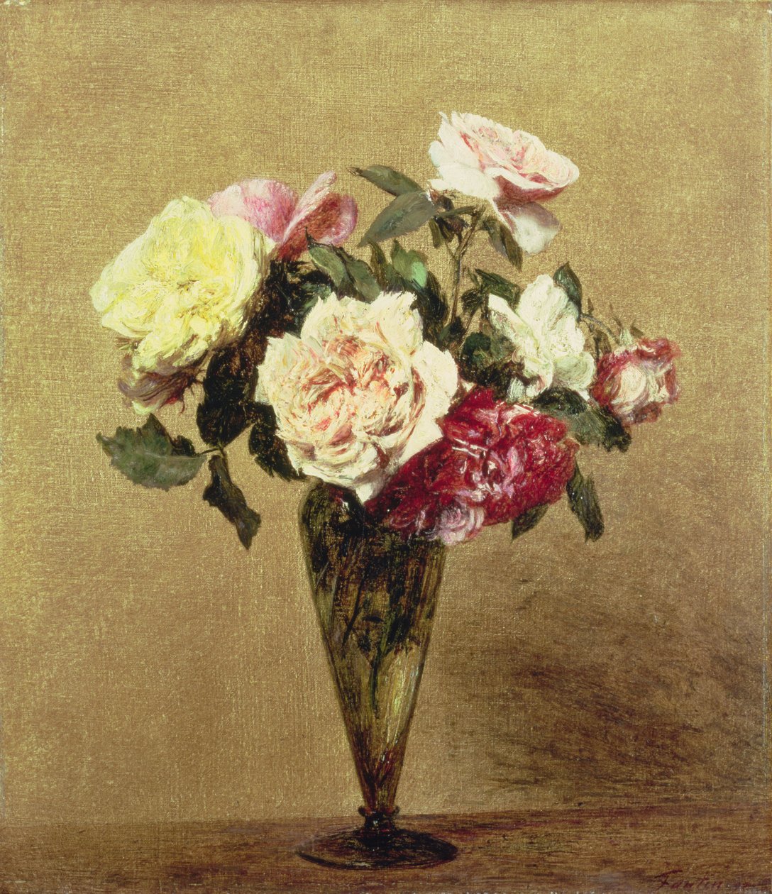 Rosor i en vas, 1892 av Ignace Henri Jean Fantin Latour