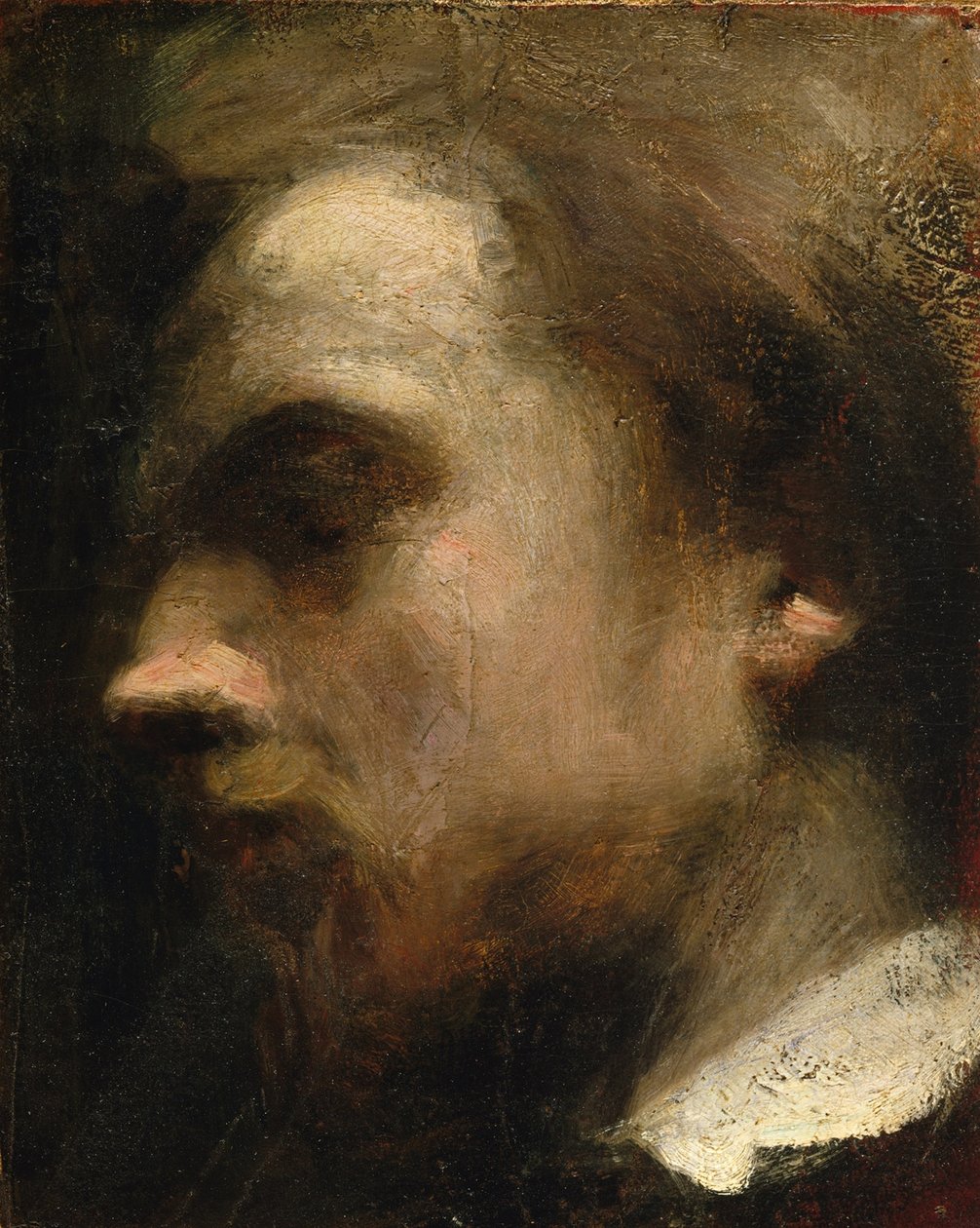 Självporträtt, ca 1858 av Ignace Henri Jean Fantin Latour