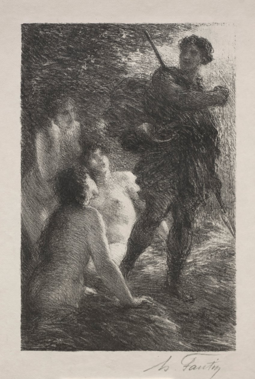 Siegfried och Rhens döttrar. av Ignace Henri Jean Fantin Latour