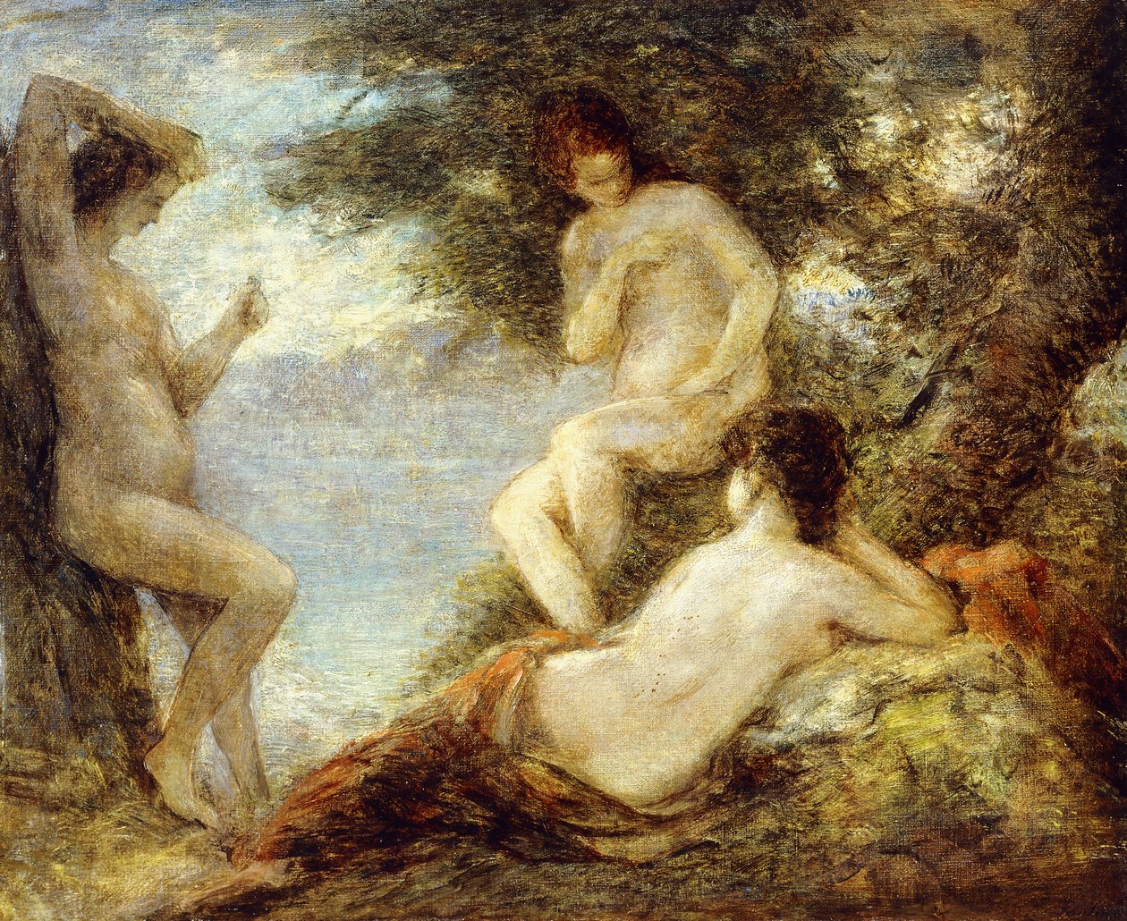 sirener; Sjöjungfrur, ca 1904 av Ignace Henri Jean Fantin Latour