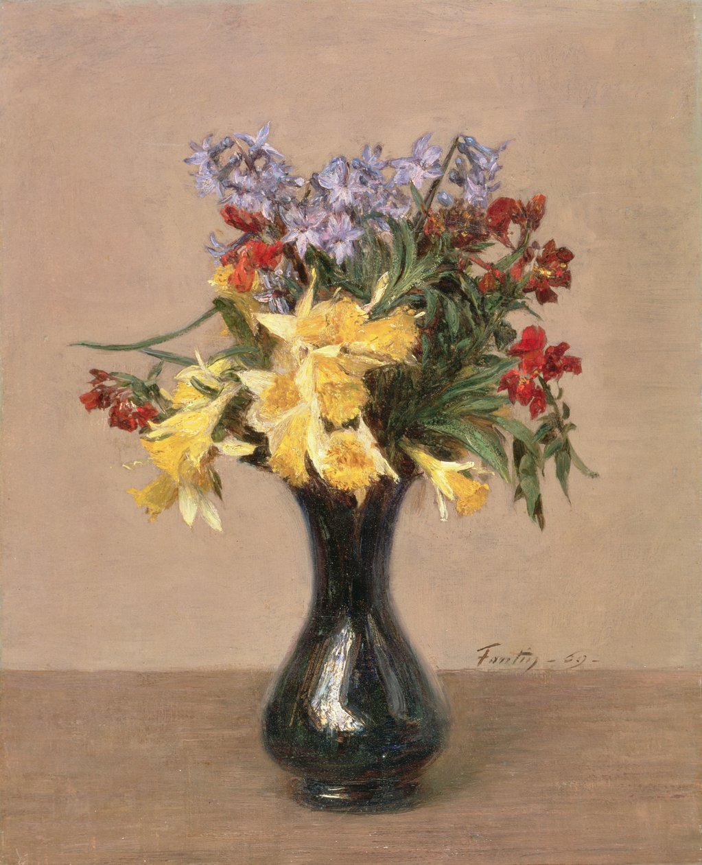 Vårblommor, 1869 av Ignace Henri Jean Fantin Latour