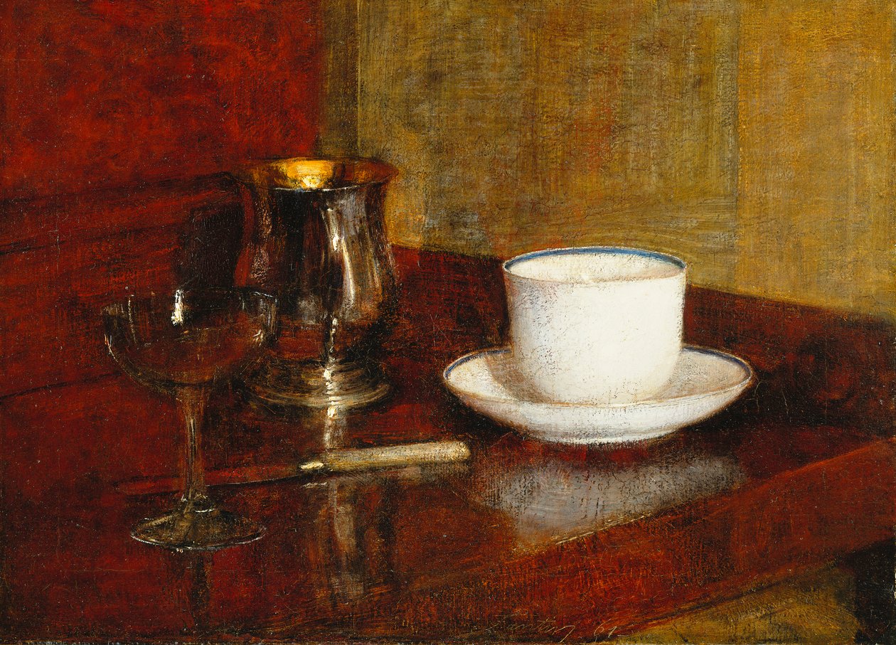Stilleben med en glaskopp; Nature Morte au Verre et Tasse, 1961 av Ignace Henri Jean Fantin Latour