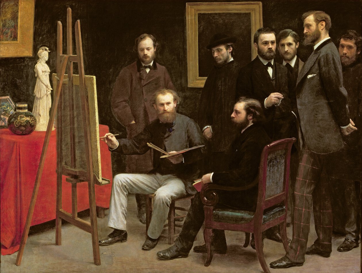 Studio huko Batignolles, 1870 swed av Ignace Henri Jean Fantin Latour