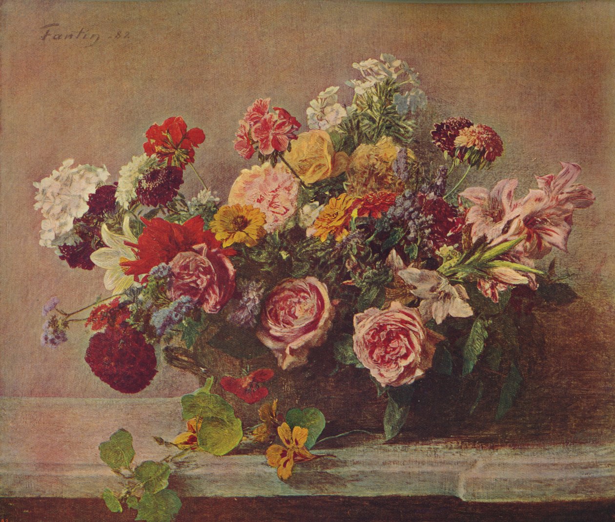 Sommarblommor, 1882, c1915 av Ignace Henri Jean Fantin Latour