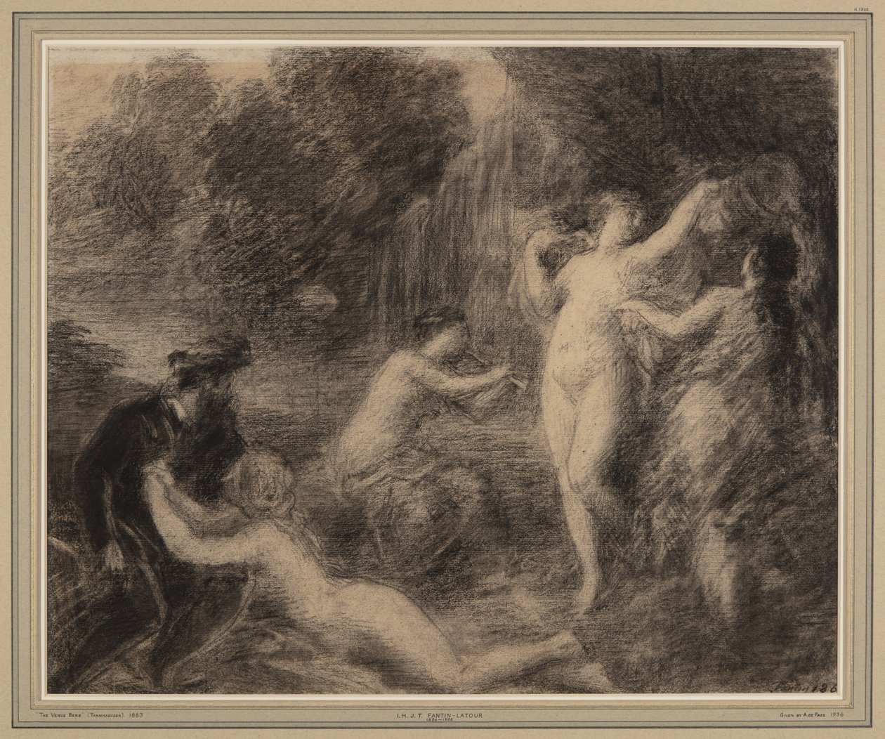Tannhaüser au Venusberg (krita på papper) av Ignace Henri Jean Fantin Latour
