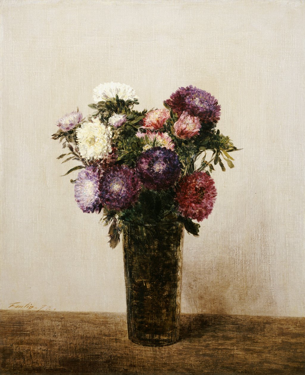 Vas med blommor, 1872 av Ignace Henri Jean Fantin Latour