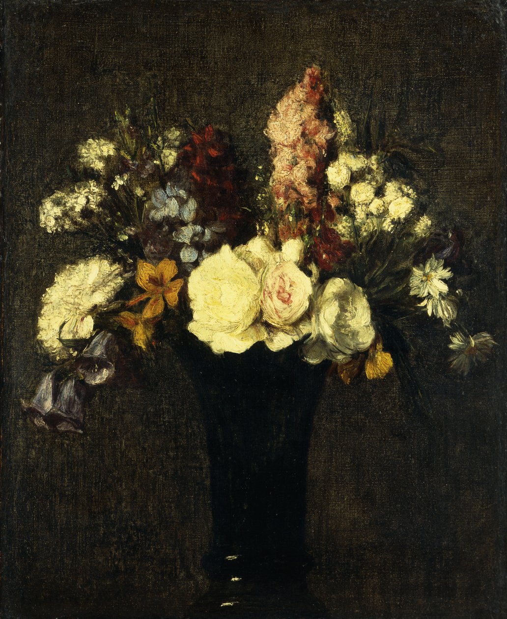 Vas med blommor; Vas med blommor, 1869 av Ignace Henri Jean Fantin Latour