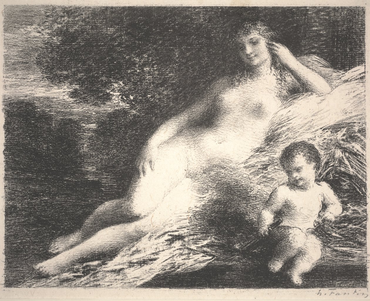 Venus och Amor av Ignace Henri Jean Fantin Latour